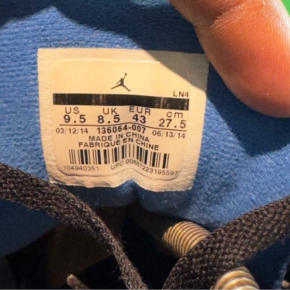 Nike Air Jordan 3 Retro Black Sport Blue 136064-007 Men’s Size 9.5 - Picture 7 of 7